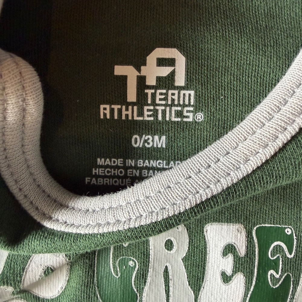 Team Athletics Michigan State Spartans Baby Bodysuit 2-Pack Green White 0-6M NEW - Picture 4 of 6